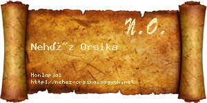 Nehéz Orsika névjegykártya